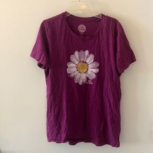 Life is Good purple daisy t shirt
